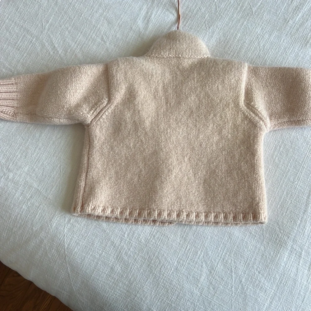 Le Guignol Baby Pink Knit Cardigan Sweater Double Breasted‎ 12M Peach - Picture 4 of 7